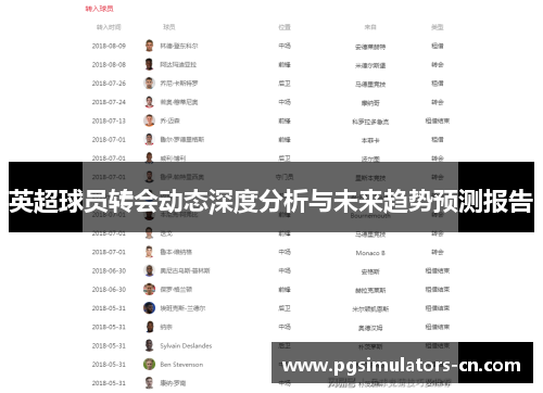 英超球员转会动态深度分析与未来趋势预测报告
